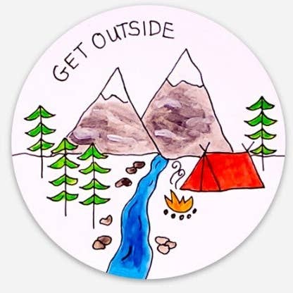 Get Outside Sticker for wholesale by Red Cottage Creative