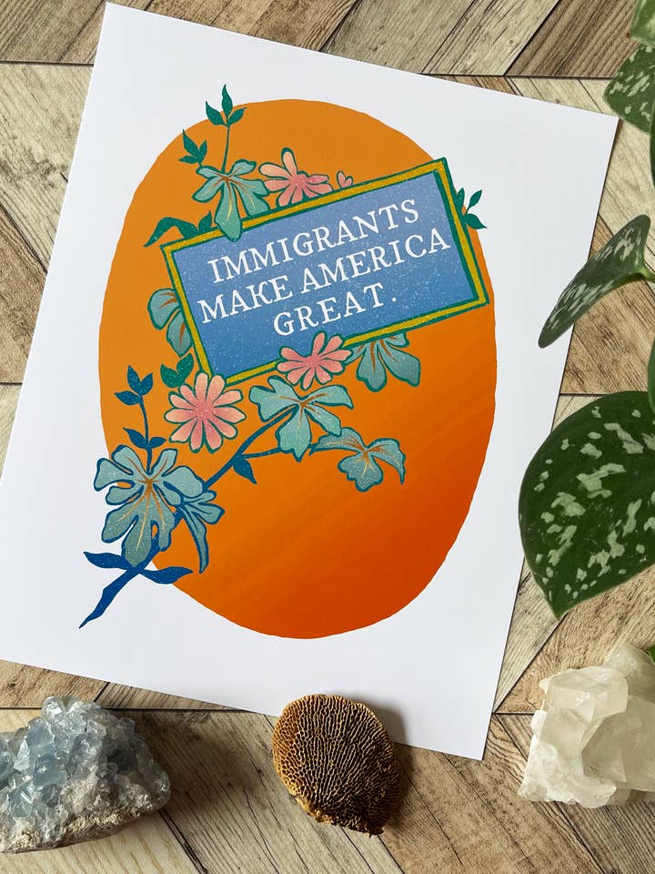 Gli immigrati fanno grande l'America: stampa femminista per la vendita all'ingrosso da parte di Fabulously Feminist