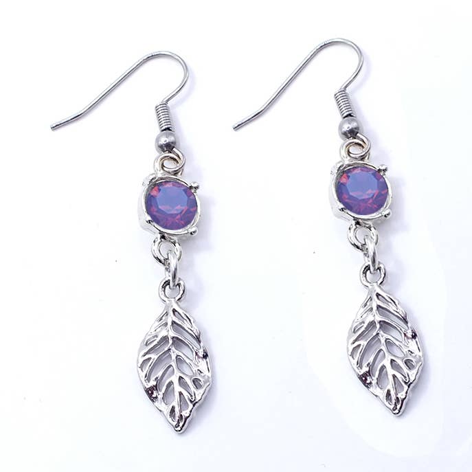 Runde Kristall- und Blattohrringe für den Großhandel von Fizz