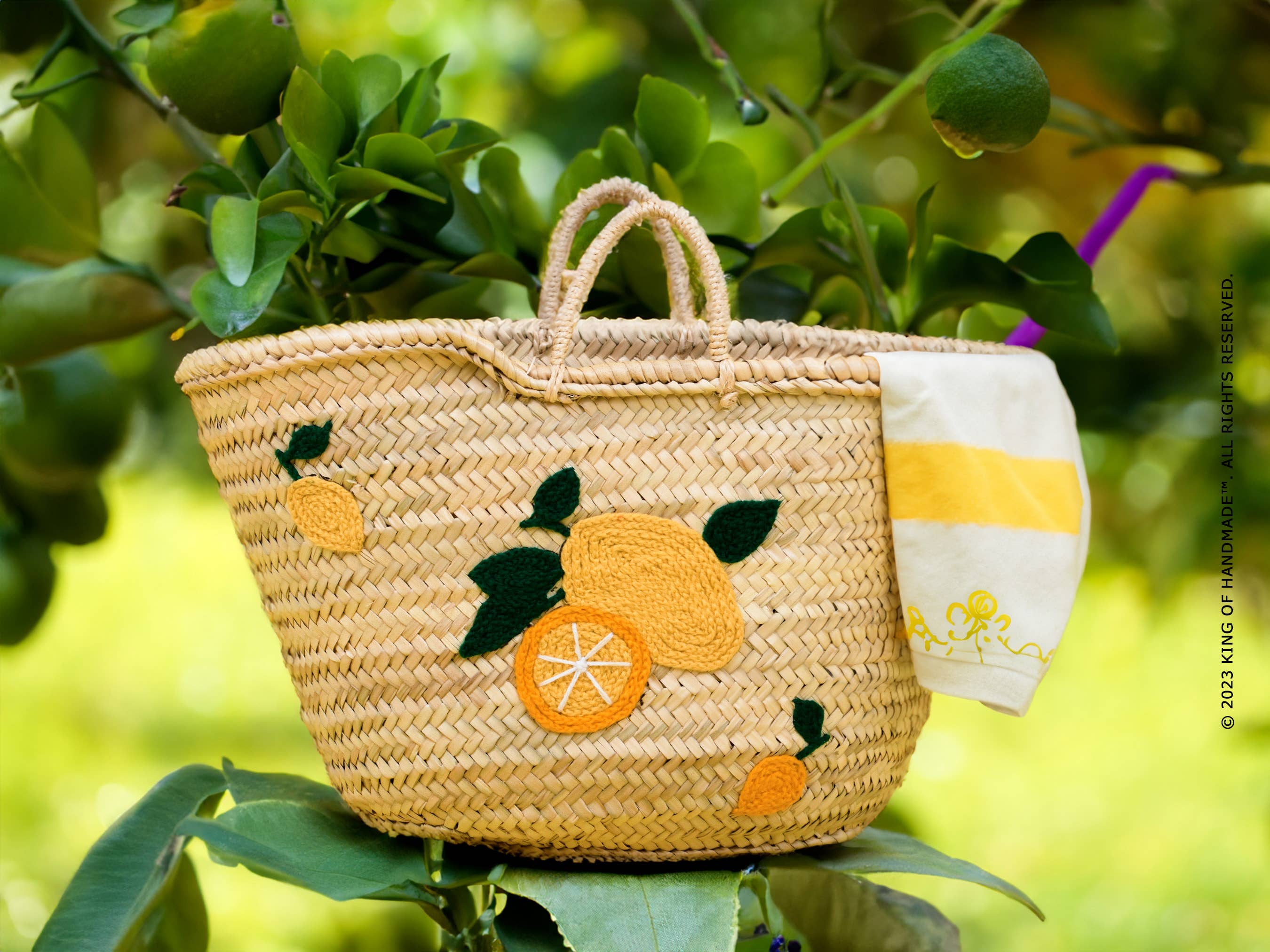 King Of Handmade – wholesale Beach bag – Lemon Beach Bag - Italian Tote Bag - Lemon Italy Tote 1
