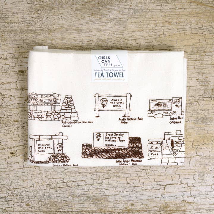 Girls Can Tell - Wholesale Tea Towel - National Parks Tea Towel | kitchen | flour sack | dish