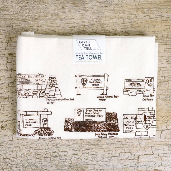 National Parks Tea Towel | kitchen | flour sack | dish for wholesale by Girls Can Tell