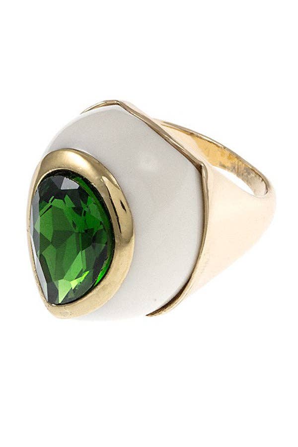 Andrea Bijoux - Wholesale Cocktail/Statement Ring - Faceted Stone Accent Ring2