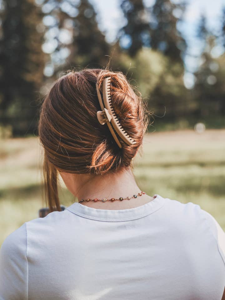 Brandy Tan Mega Hold Claw Clip for wholesale by Share Studio