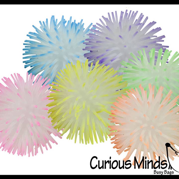 Curious Minds Toys - Wholesale Fidget Toy - Kids - 1Â Glow in the Dark 4" Puffer Ball - Â Indoor Soft Hairy Air-