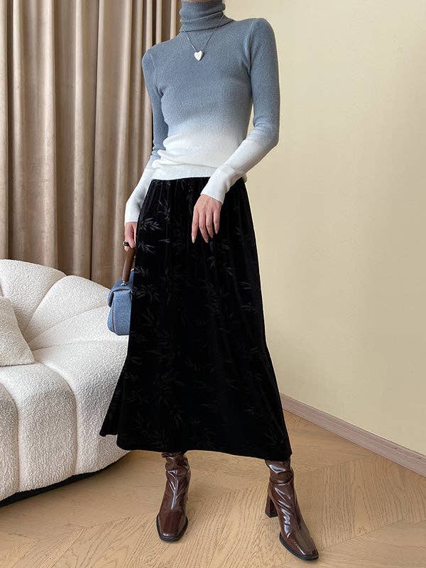 StyleGalX – Pulôver - Mulher por atacado – Blusas de suéter de manga comprida com gradiente skinny de gola alta15