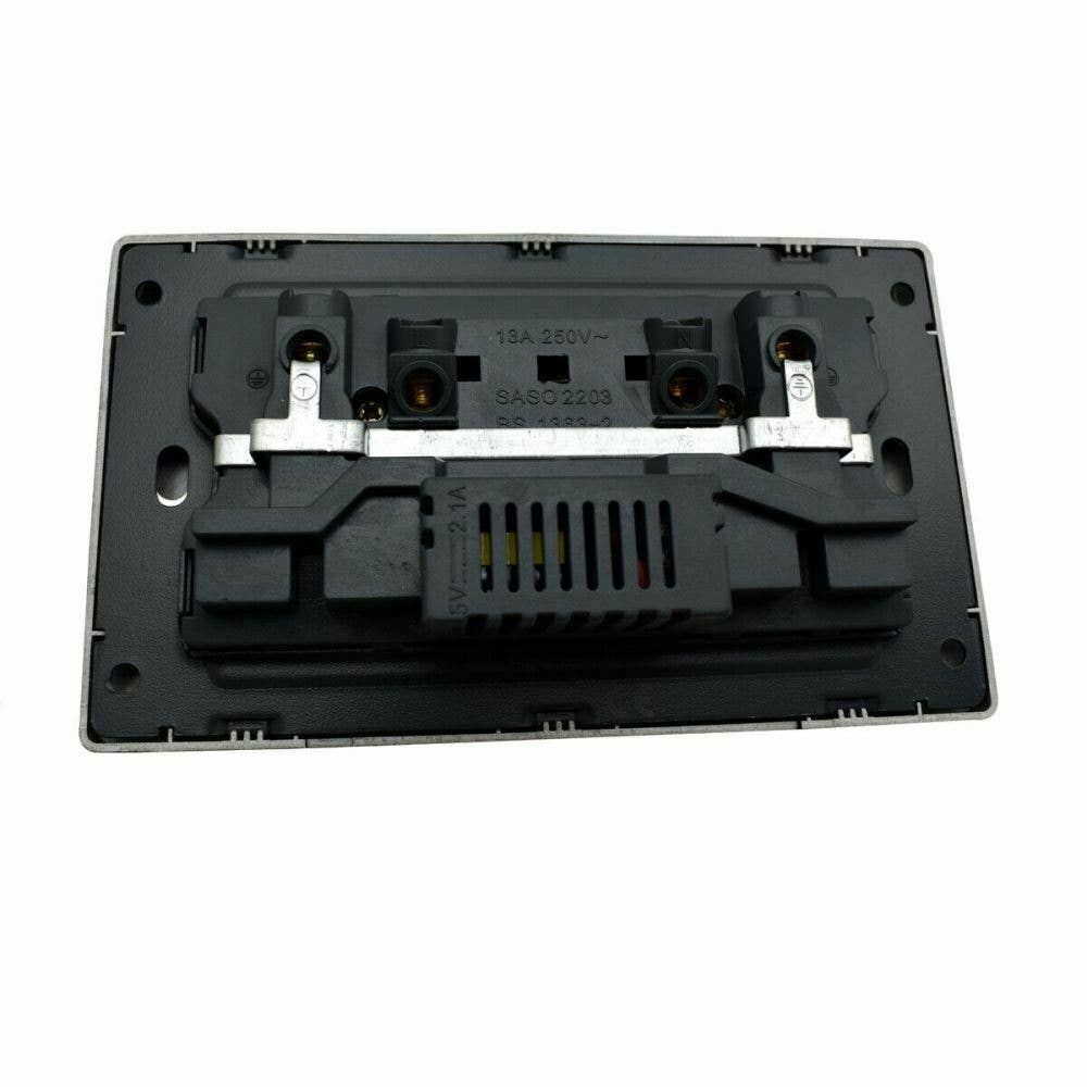 Ledsone – wholesale Light switch cover/plate – Single Double Screwless Black Light Switches & Socket Flat10