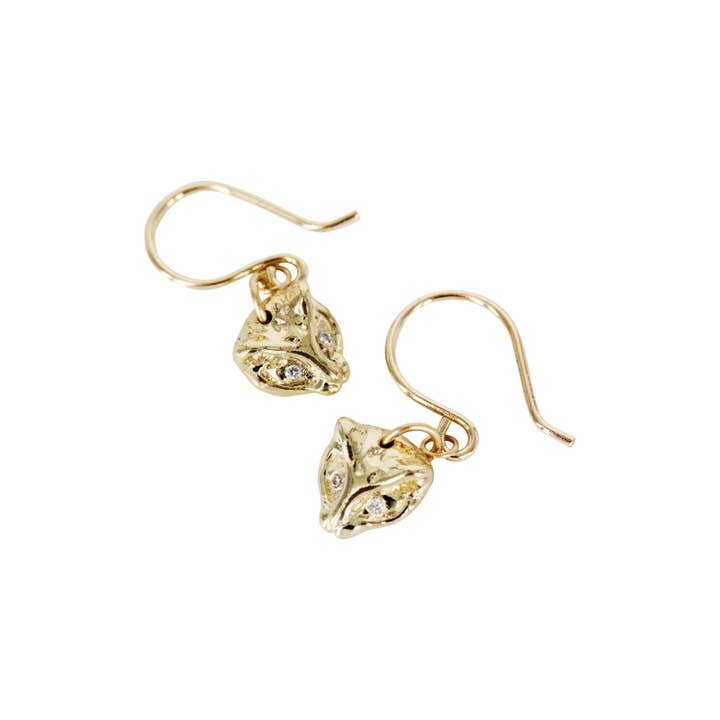 Boucles d'oreilles Jaguar avec yeux en diamant pour la vente par Julie Nolan