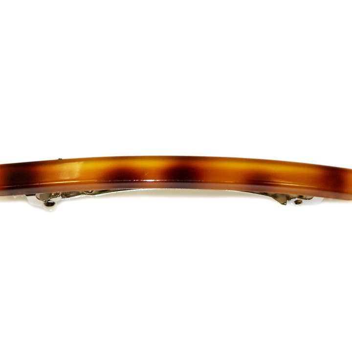 Hepburn & Co. - Wholesale Barrette - Women's - Thin Short Bar Barrette - Dark Tortiose - HHC338