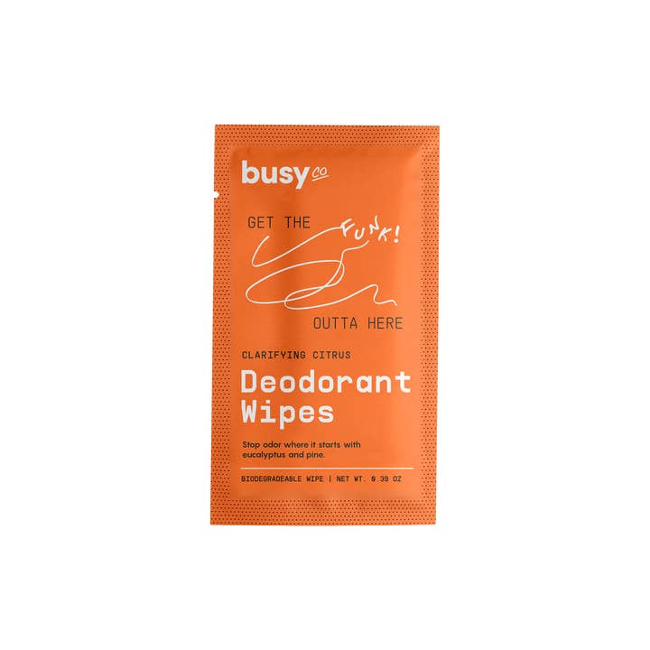Busy Co - Wholesale Deodorant - Unisex - Calm Deodorant Wipes Singles BULK PACK2
