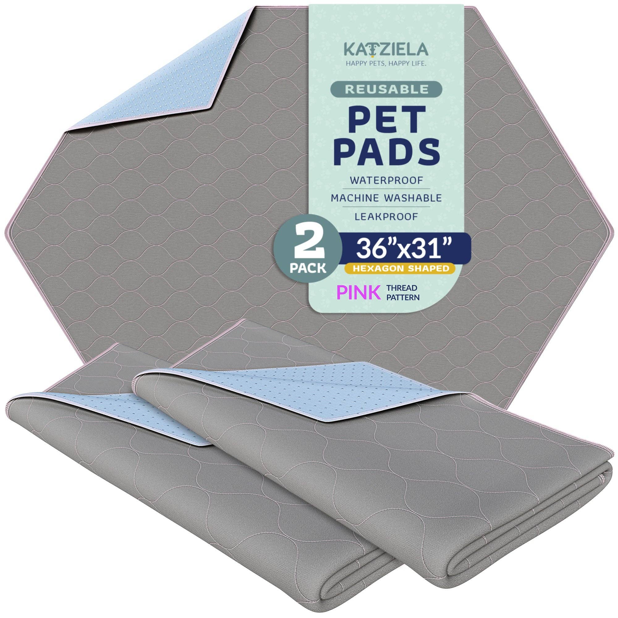Katziela - Vente Tapis de propreté - chien - Tampons à pipi lavables réutilisables pour chiens, chats et humains, imperméables3
