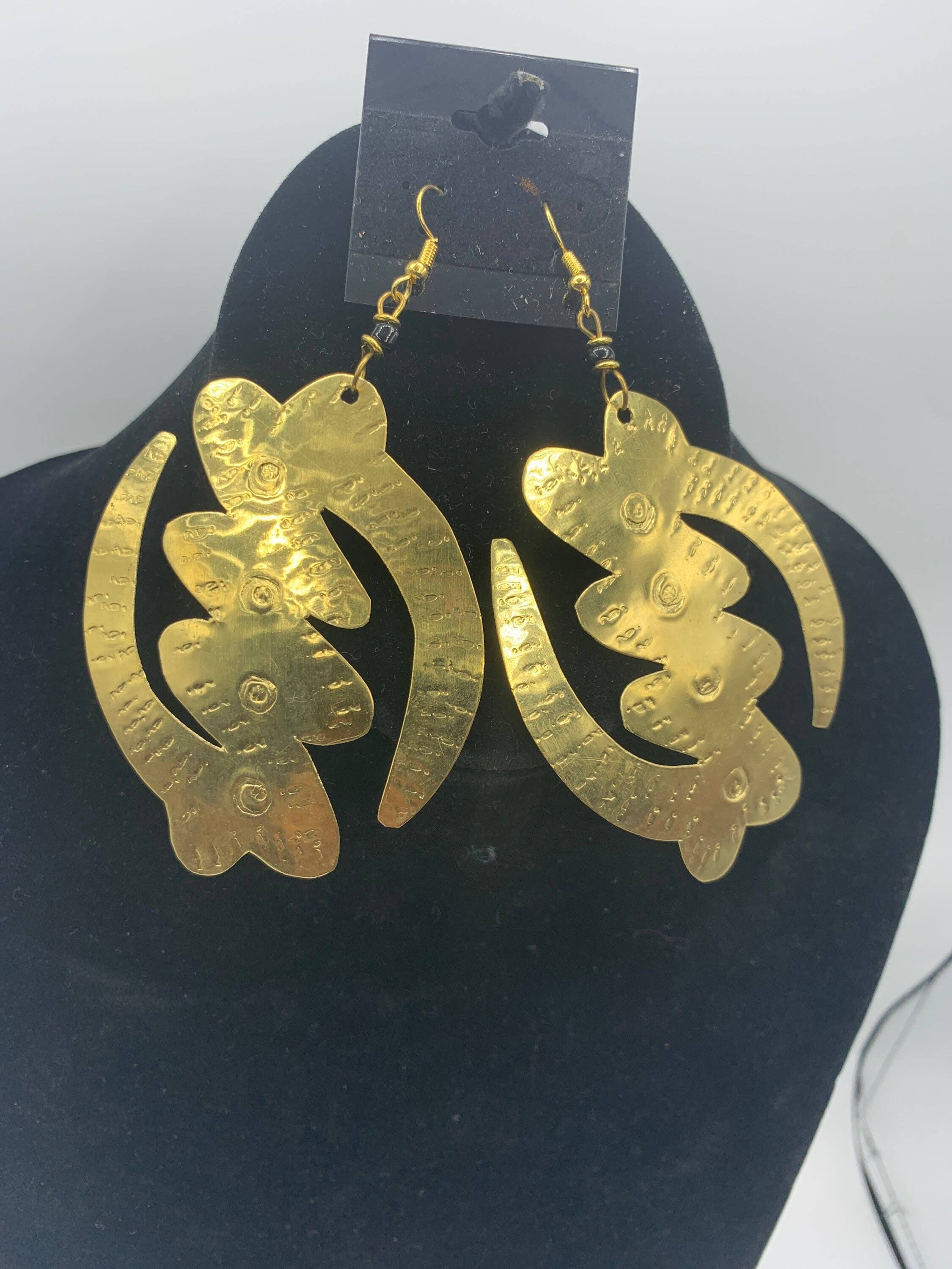 KENYAN SAFARI DESIGNS - Wholesale Hangende/ronde oorbellen - Brass Gye Nyame oorbellen3