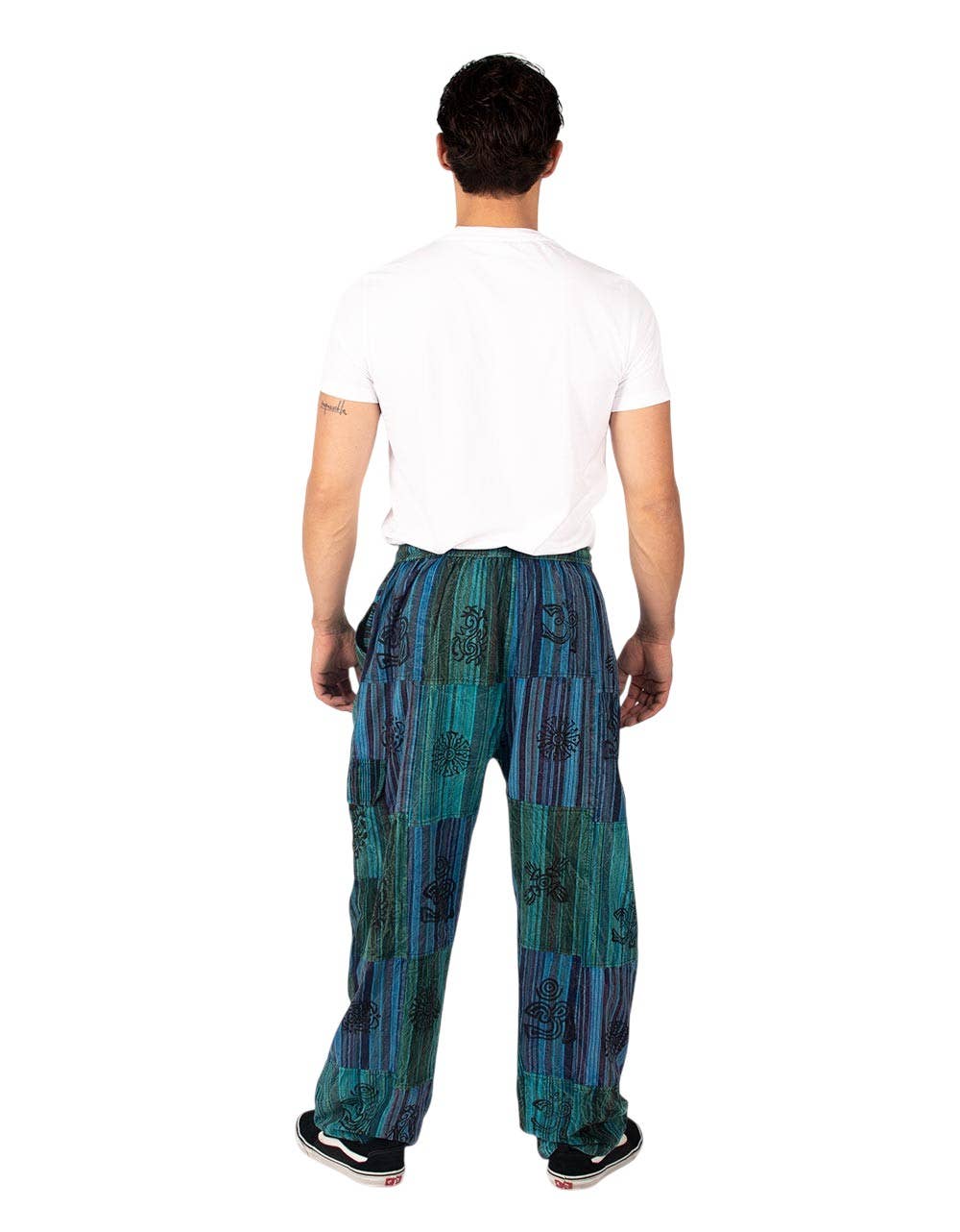 Kimago Look - Wholesale Pants - Men's - Kimago green or light blue patchwork handmade pants1