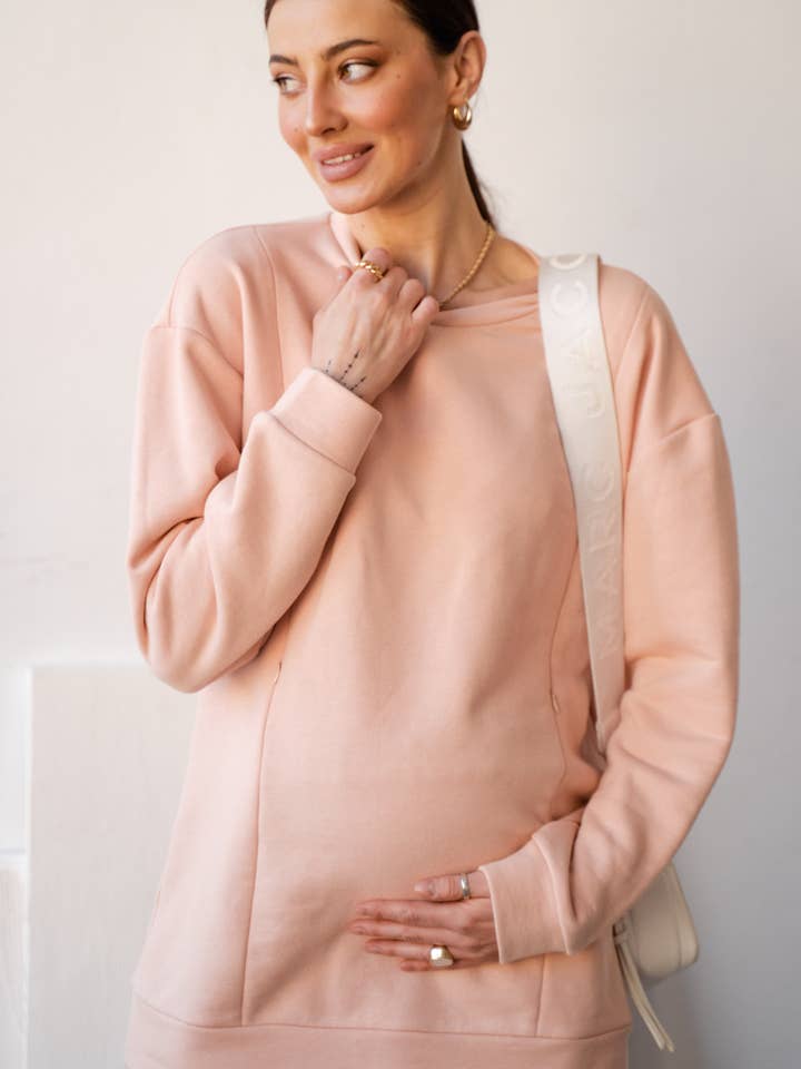 Maternity Clothing - Wholesale Sweatshirt - Women's - Oversized Basic Sweatshirt for Maternity and Nursing Moms 43551143