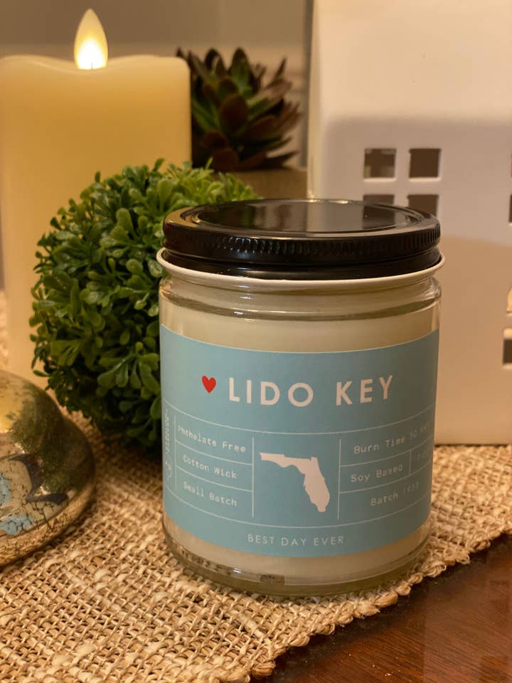 Lido Key, FL Candle for wholesale by Rambling Caravan