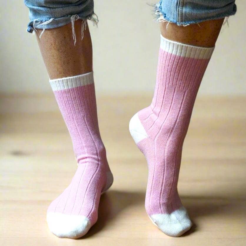KLUE - Wholesale Socks - Women's - KLUE Merino Wool Banded Socks | Pink1