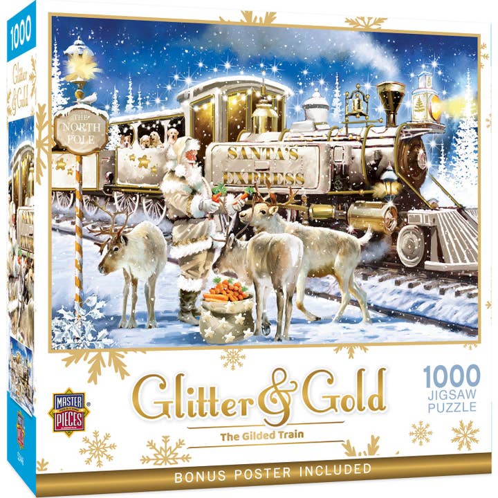 Masterpieces Puzzles - Wholesale Puzzle - Adult - Glitter & Gold - The Gilded Train 1000 Piece Puzzle
