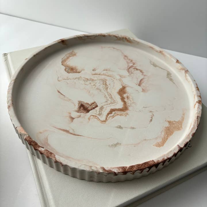 Fancy Concrete - Wholesale Decorative tray - Joma - Concrete Fluted Tray | Round Concrete Tray7