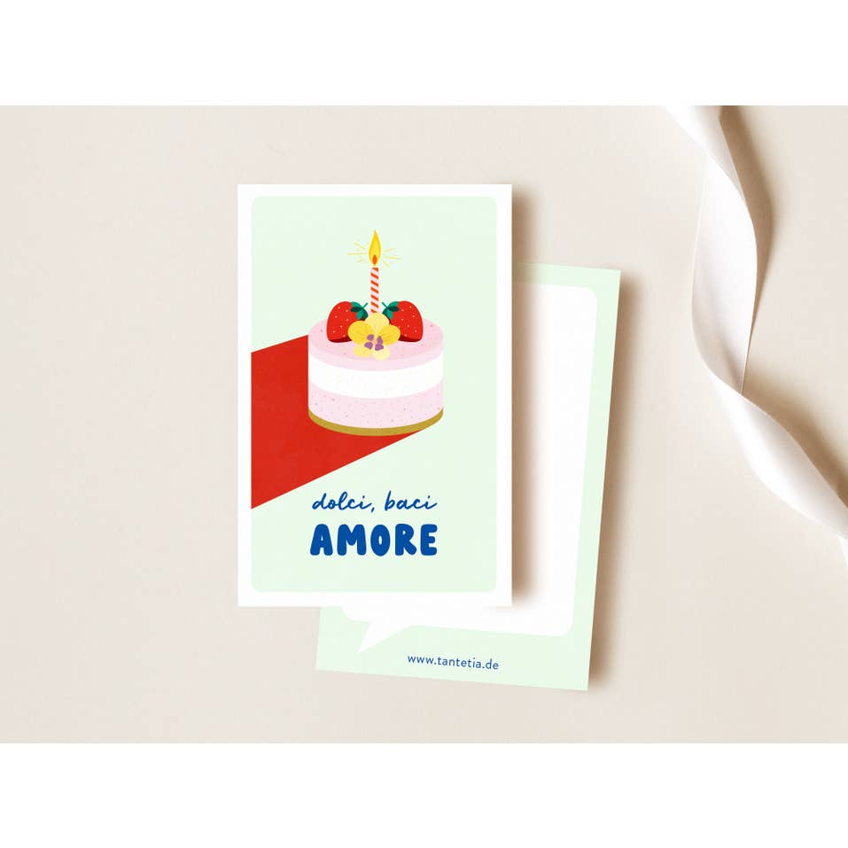 TANTE TIA - Wholesale Love Card - Mini card "Dolci, baci, amore – sweet, heartfelt, Italian!"