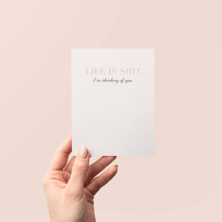 Blú Rose – wholesale Sympathy card – Life is Shit Sympathy Greeting Card2
