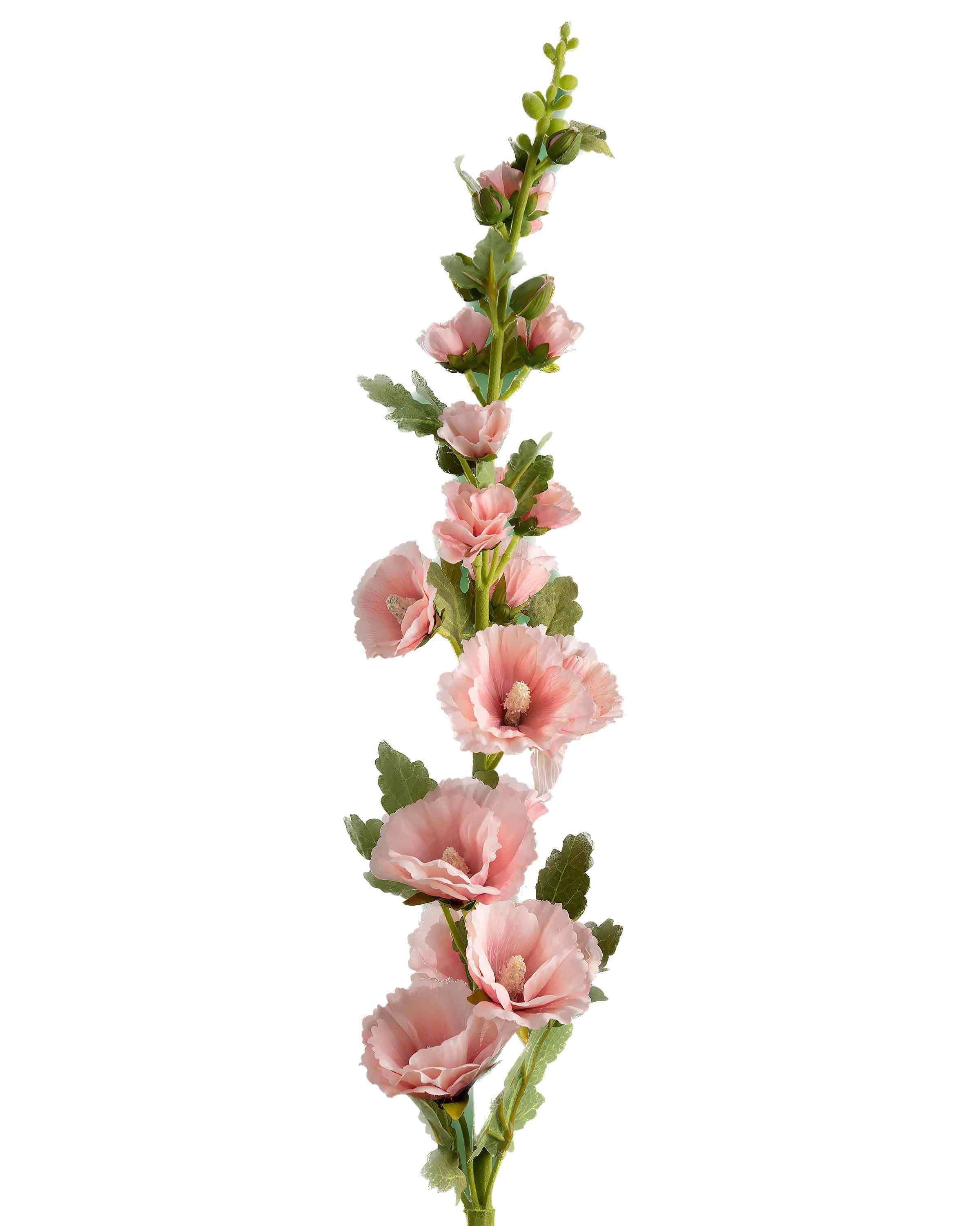 Mezu Silk Flowers - Wholesale Artificial Flowers - Artificial Pinky/Peach Hollyhock2