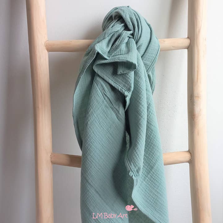 Hydrofiele swaddledoek XL - Novo verde poeirento - 120x120cm por atacado de lm baby art