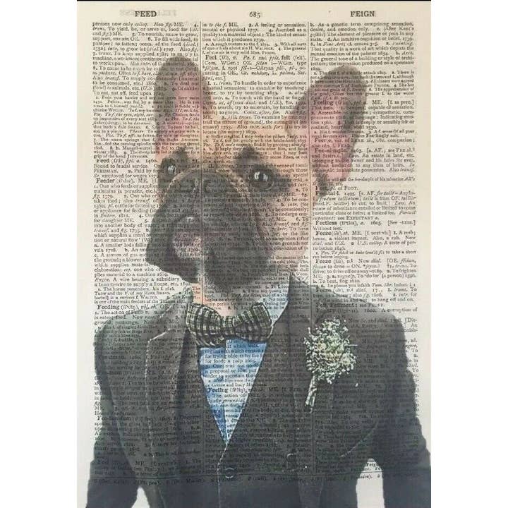 Impresión de diccionario de Bulldog Francés - Impresión de pared Frenchie para venta al por mayor de Parksmoonprints