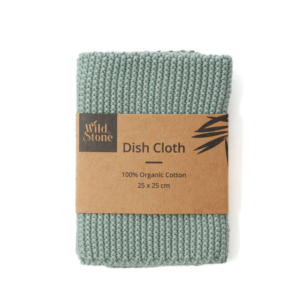 Wild and Stone – wholesale Dishcloth – Dish Cloths - 100% Organic Cotton - Moss Green1