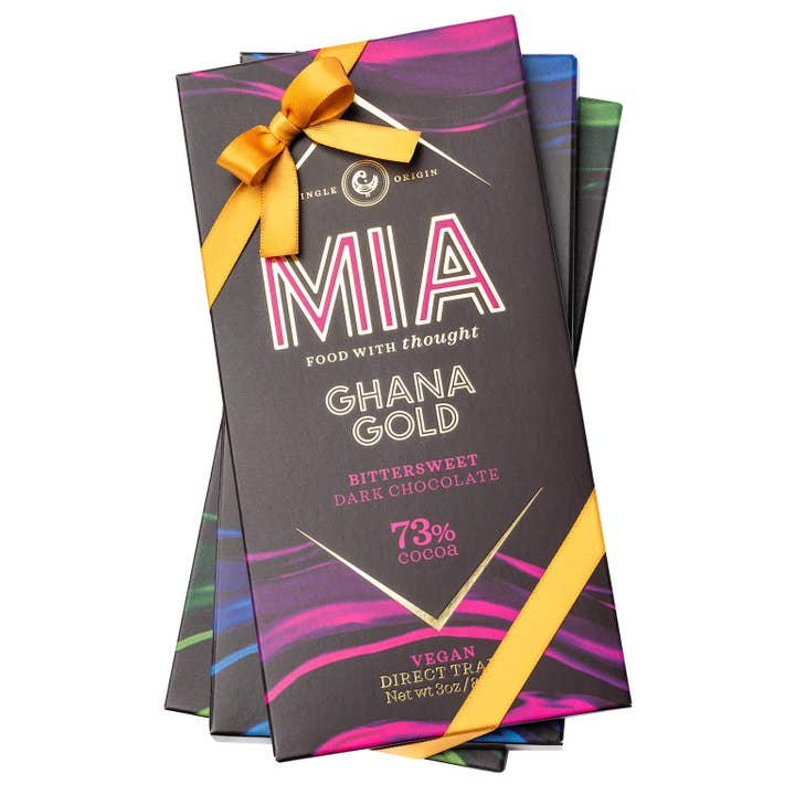 MÖRK CHOKLAD - PRESENTPAKET - VEGAN, RÄTTVISEMÄRKT (3 X 85G) för wholesale av MIA