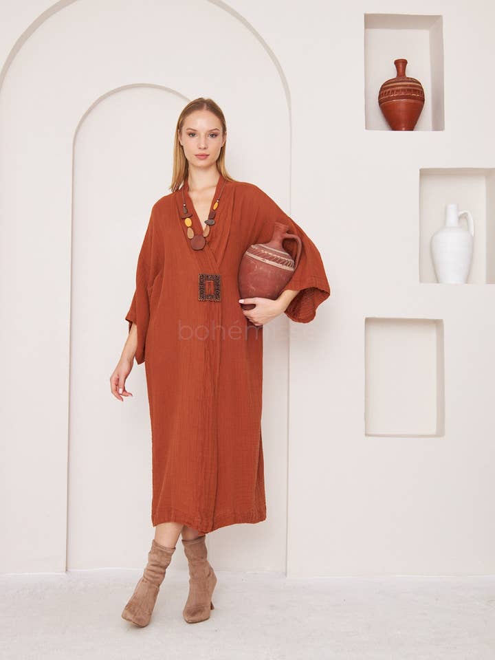 Rustic Rouge Kimono for wholesale by bohémisse