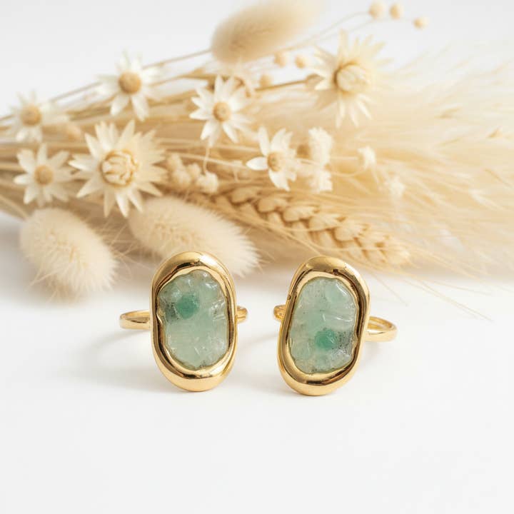 Green Aventurine Stone Ring for wholesale by Produtos Namasté