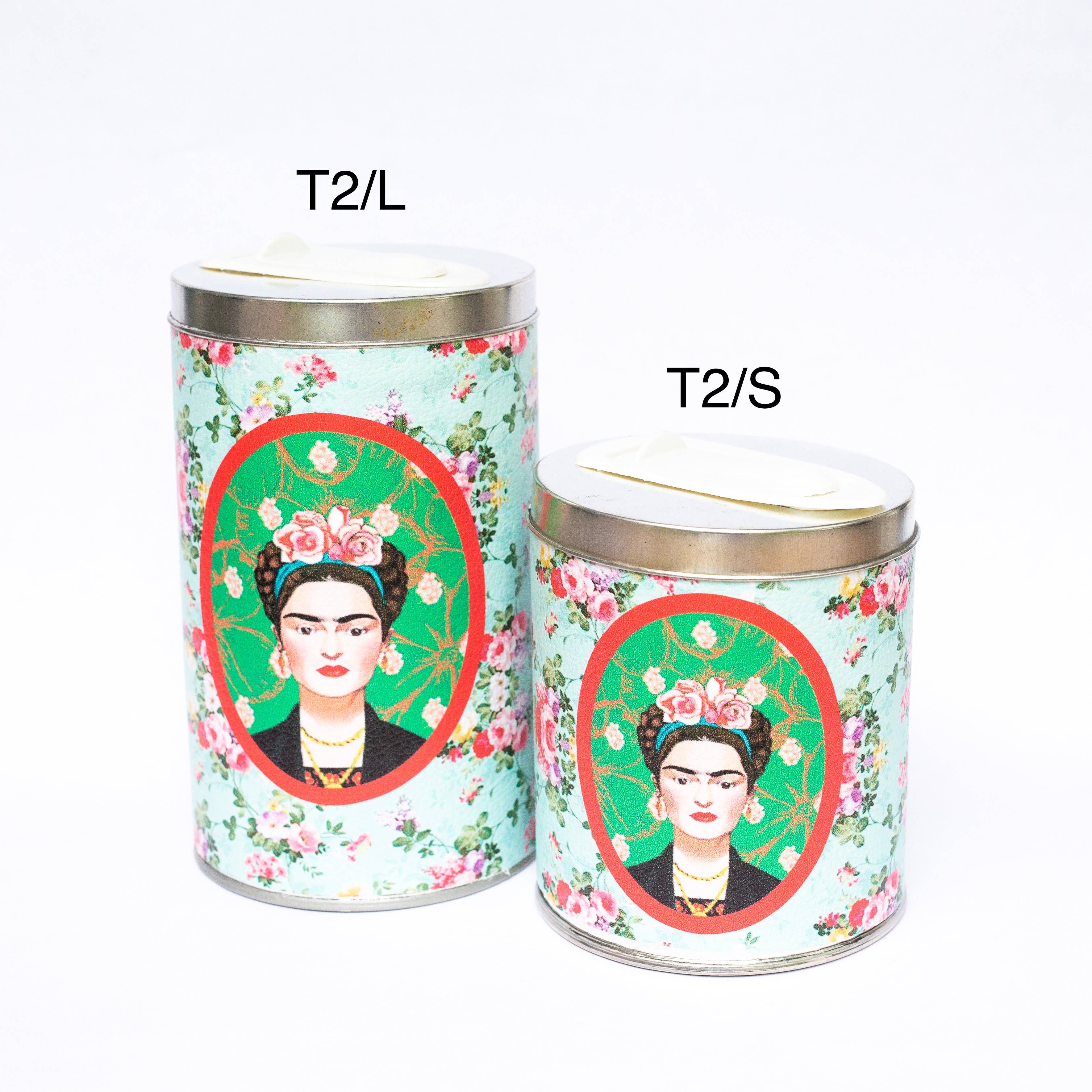 SoulMate Yerba Co. LLC - Wholesale Canister - Square Framed Frida Kahlo Yerba Mate Loose Leaf Tea Canister0