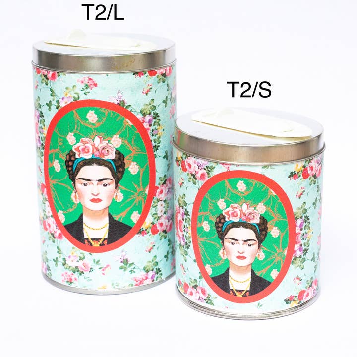 SoulMate Yerba Co. LLC - Wholesale Canister - Square Framed Frida Kahlo Yerba Mate Loose Leaf Tea Canister0