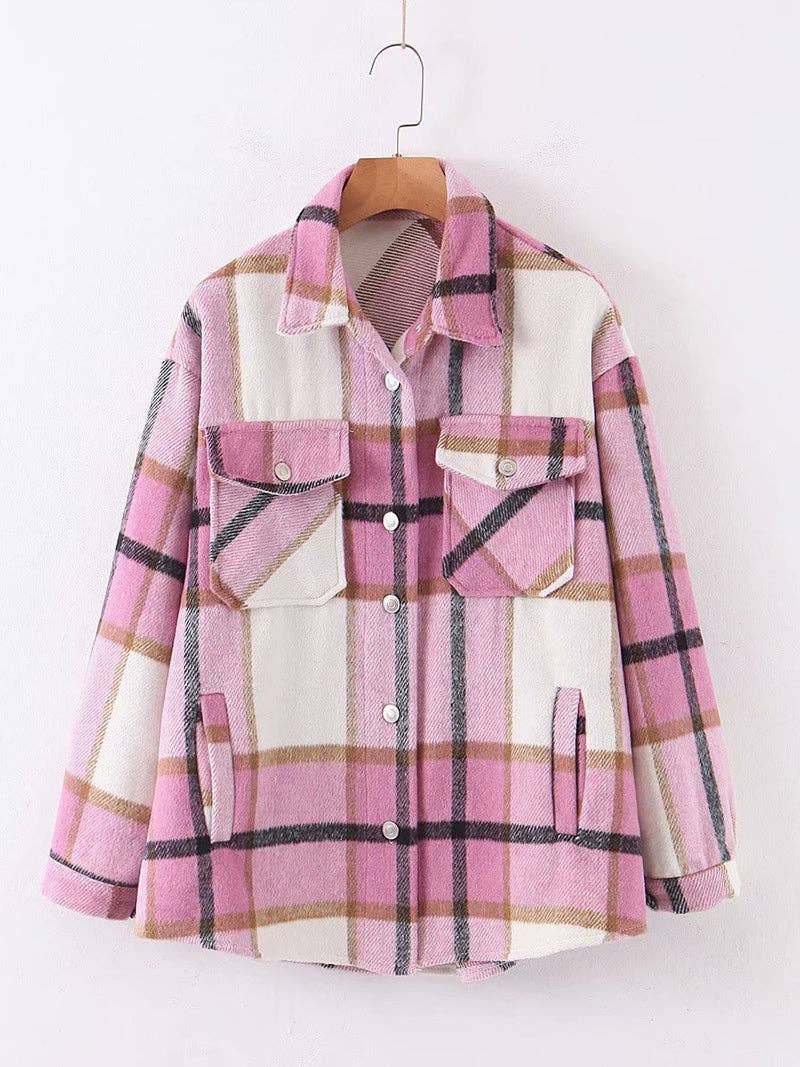 safistyle - Wholesale Shirt Jacket/Shacket - Women's - Casual Plaid Shirt Jacket7