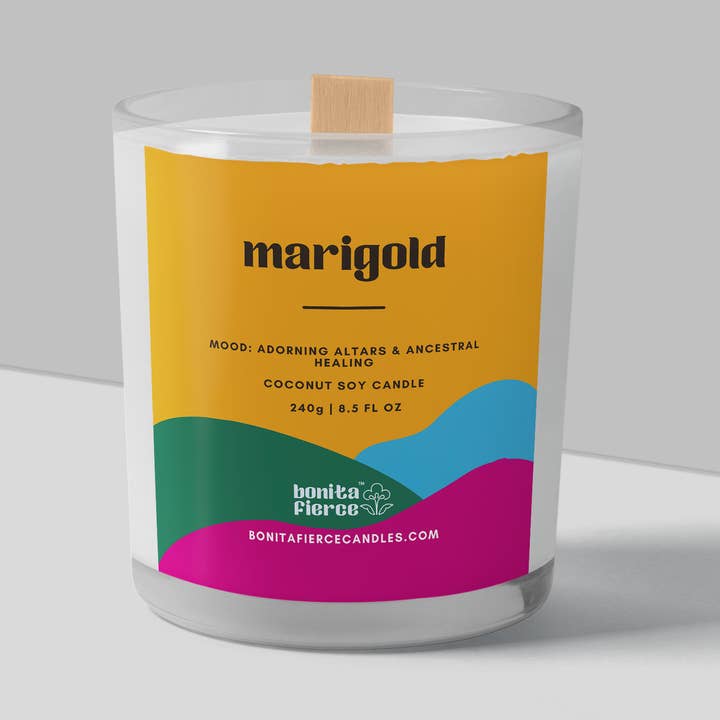 Bonita Fierce Candles - Wholesale Jar/Filled Candle - Marigold Candle | Dia De Los Muertos Candle0