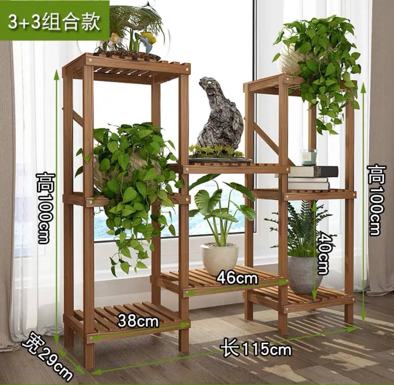 everythingbamboo - Wholesale Plant Pot Stand - Large Wooden Shelf Plant Stand Divider Display Balcony Pot Stand Ladder Solid Timber Elegant Indoor Outdoor1