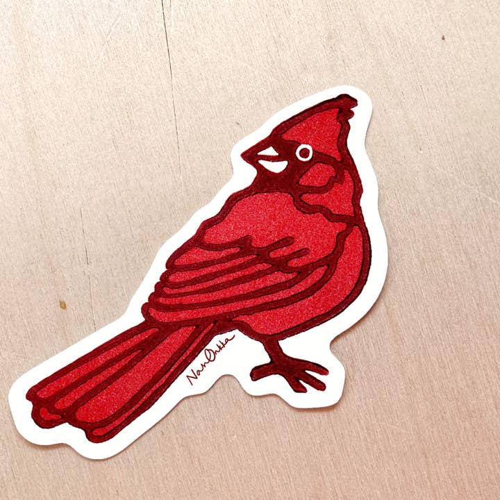 Cardinal Diecut Sticker for wholesale by Nan Onkka Prints