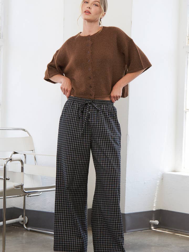 Brown Quarter-Sleeve Knit Cardigans for wholesale on Faire10