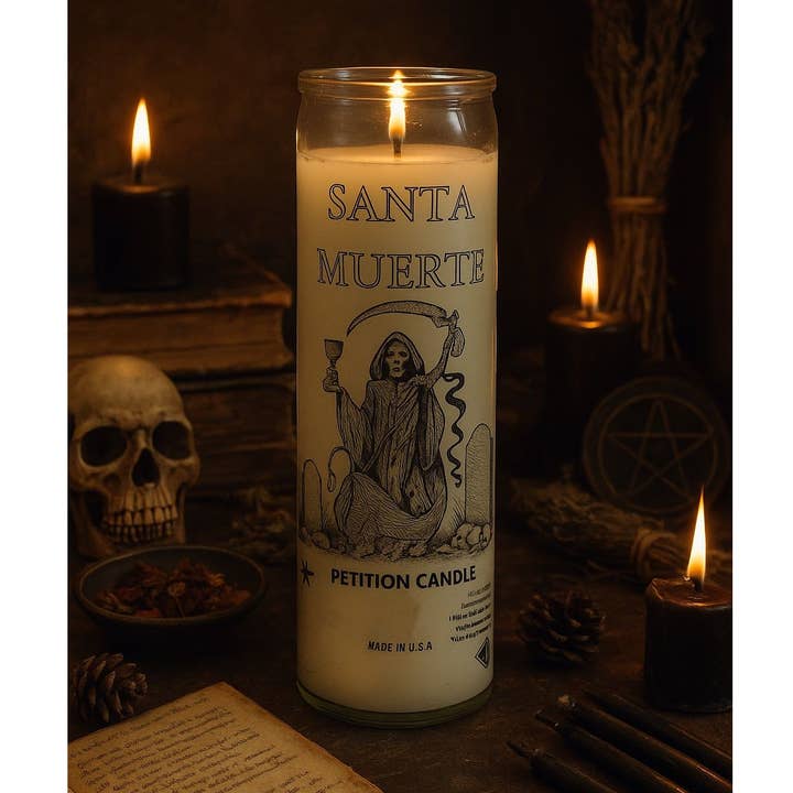 Santa Muerte Petition Candle for wholesale by The Spiritual Alchemists