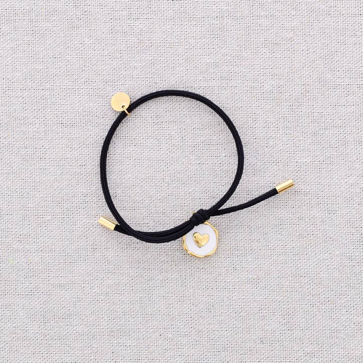 Elastic Steel Bracelet with Enamel Heart Pendant for wholesale by Sonata