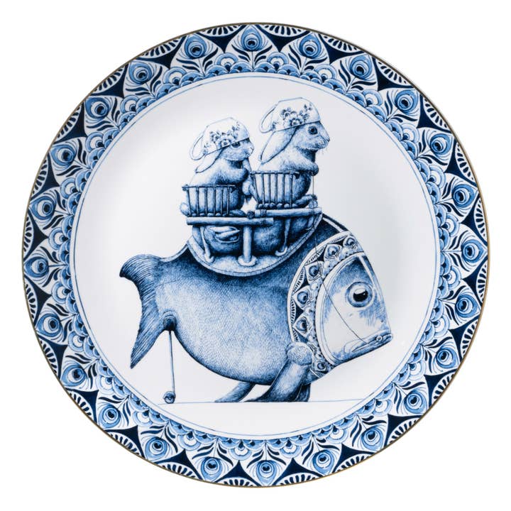 Heinen Delfts Blauw – wholesale Wall Accent – Wall Plate Redmer Hoekstra Fish