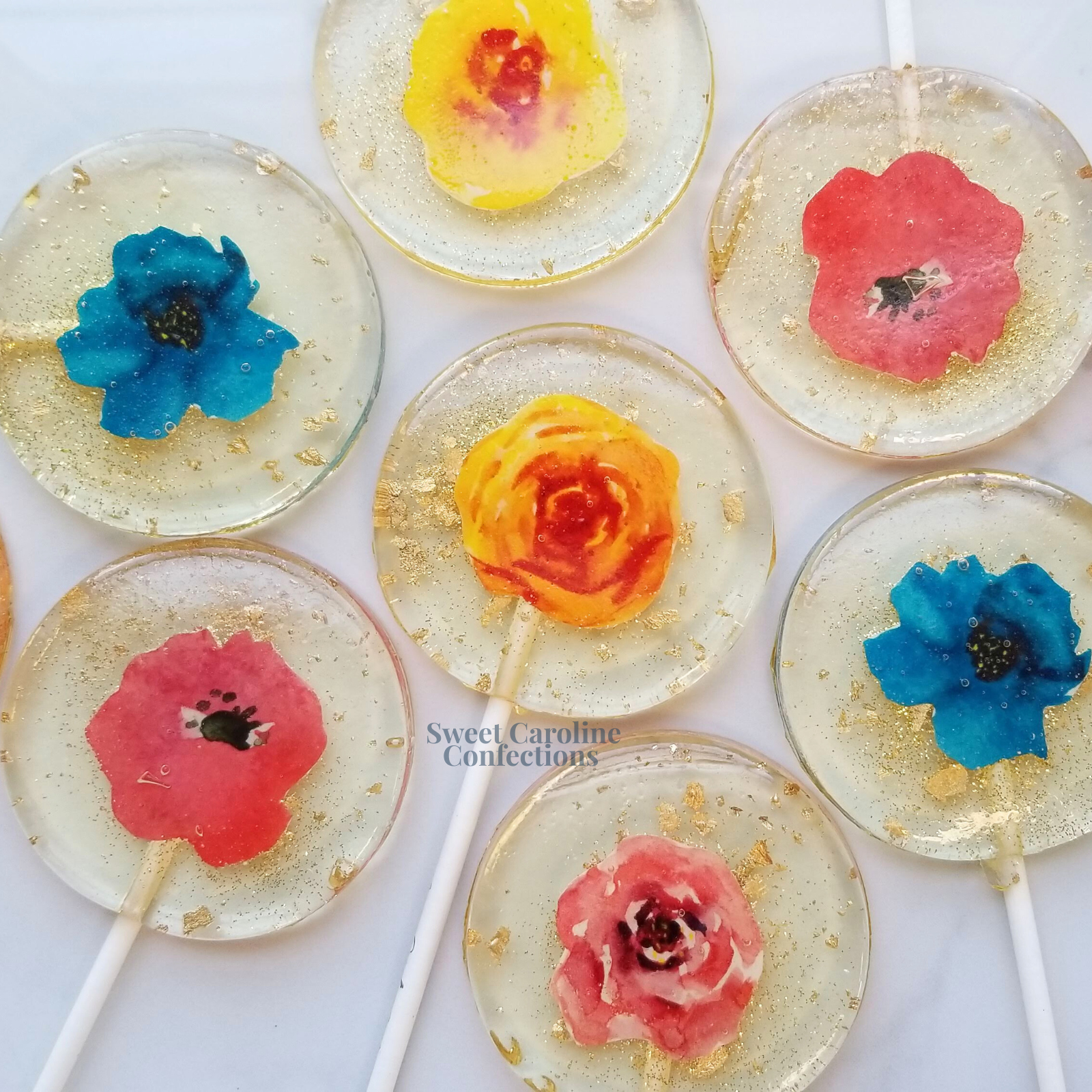 Sweet Caroline Confections - Wholesale Lolly - Mexicaanse bloemlolly's, meloensmaak, 10/doosje - VEGAN1