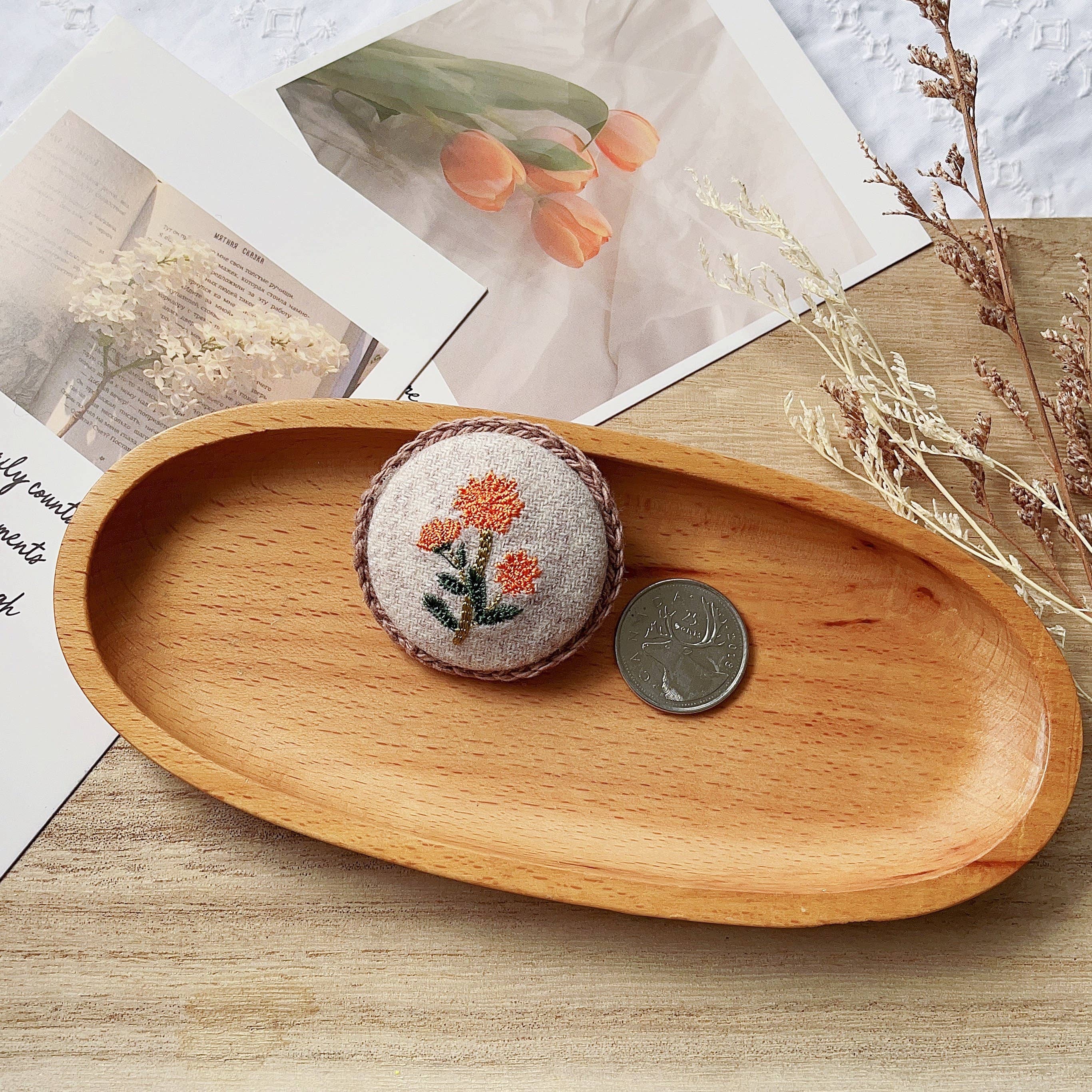 Giggle with Love – wholesale Brooch – Floral Embroidery Brooch Pin| Handmade Girl Embroidered Pin |Party Coat Jacket Brooch Pin| Small Floral Scarf Pin|3d Flower Brooch Pins7