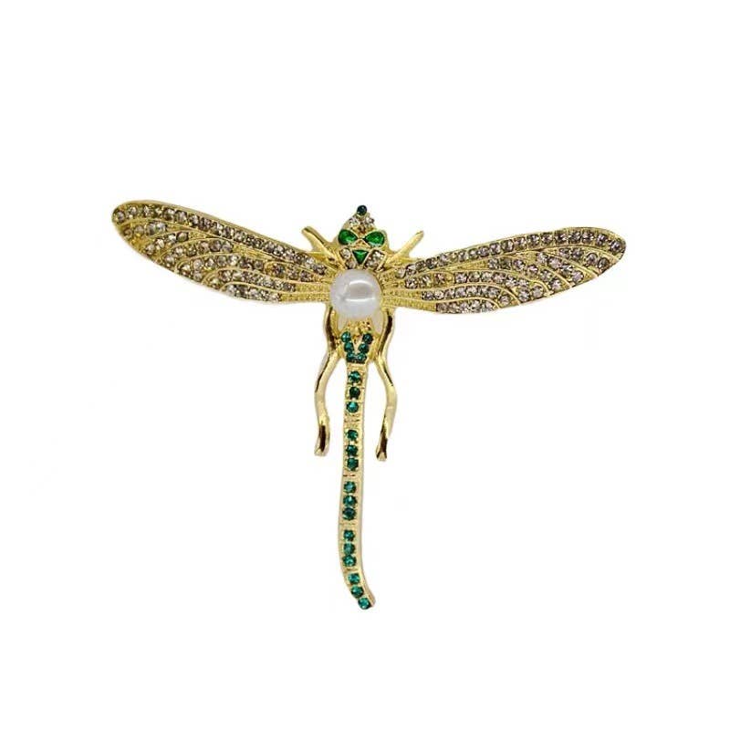 Tourtiwi - Wholesale Brooch - Lovely Diamond Dragonfly Butterfly Brooch Pin0