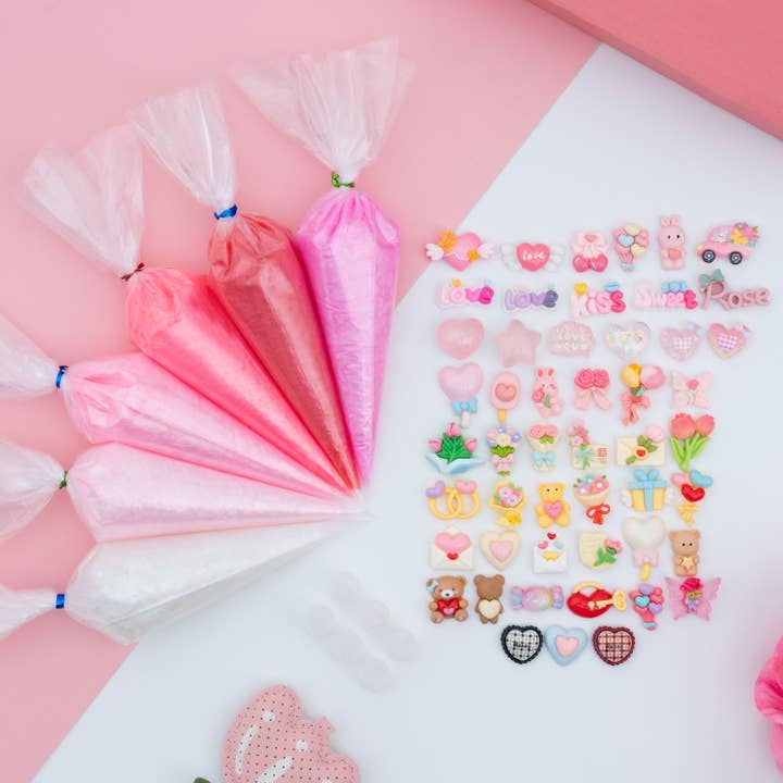 Valentine’s Decoden Cream & 50 Charms Set for wholesale by Decoden Cream