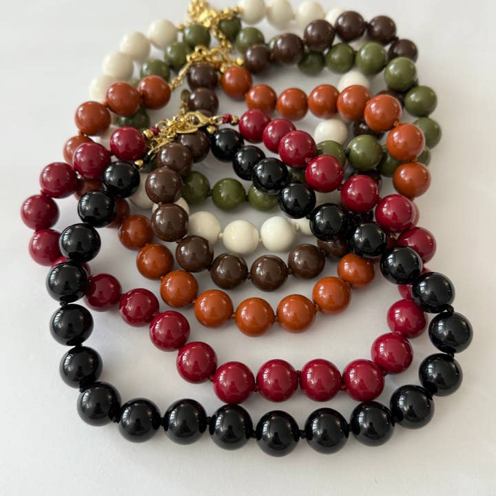 A.B. Paris - Wholesale Beaded/Pearl Necklace - Trendy Bolas Necklace - several colors available28