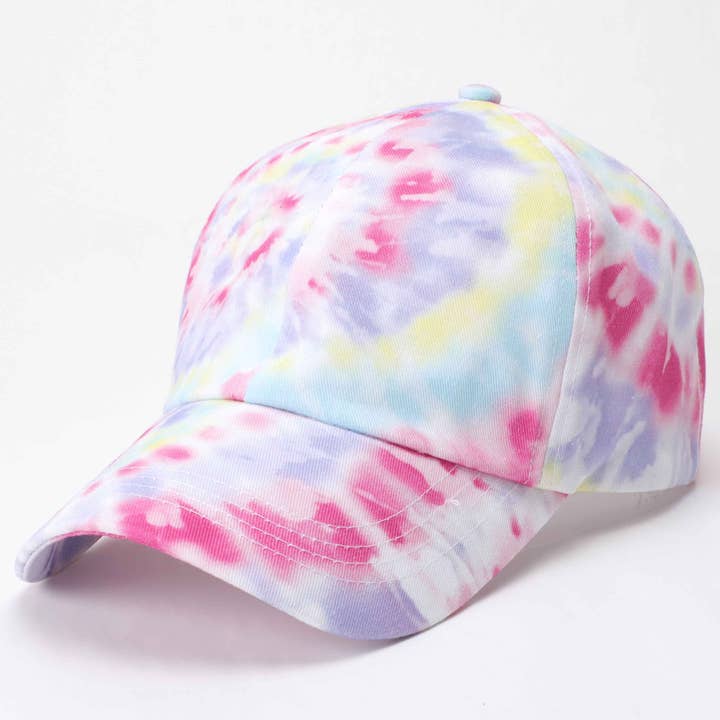 Fashion City - Vendita all'ingrosso Cappellino da baseball - Donna - Cappello da baseball in cotone tie dye a spirale pastello