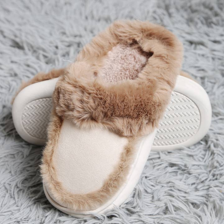 Fashion City - Wholesale Slippers – Women's - Faux Fur Suede Fuzzy Warm Slippers 5