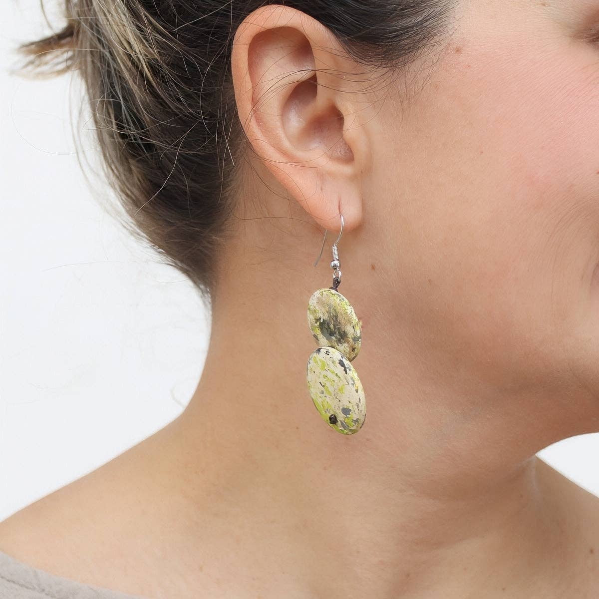 Sylca Designs - Wholesale Dangle Earrings - Speckled Green Amelie Earrings1