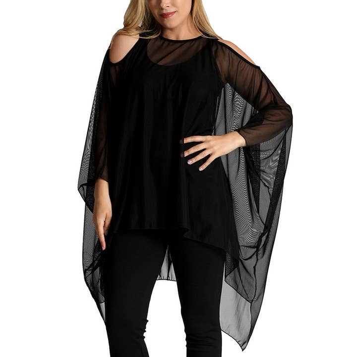 Couvre-lit Instantfigure en maille transparente avec épaules découpées, 33 COTU pour la vente par InstantFigure